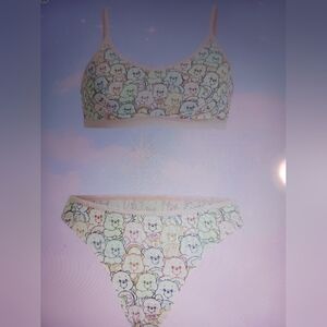 New never worn carebears contrast binding 2pc lingerie set xl